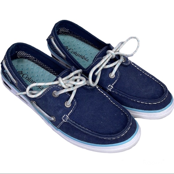 Columbia Womens Blue Boat Shoes Loafers 